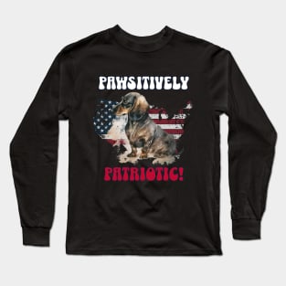 4th of July Independence Day Patriotic Dachshund Funny Design for Dog Lovers Long Sleeve T-Shirt